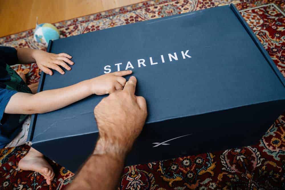 a box containing the starlink kit