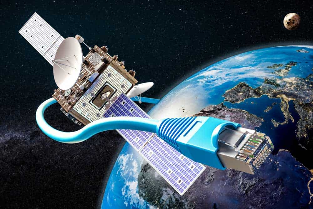 3d rendering of Global satellite internet service