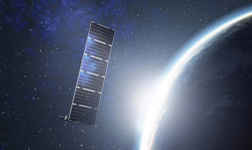 A Starlink satellite in low-earth orbit